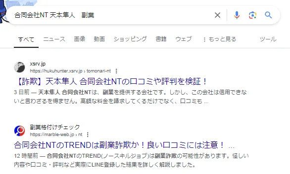 合同会社NTという副業サイトの画像